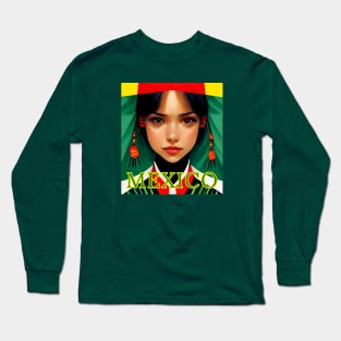 Mexican Anime Beautiful Girl Long Sleeve T-Shirt